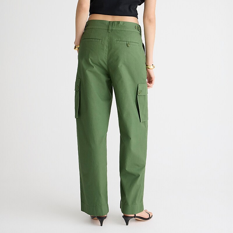 Women's J.Crew Cargo ripstop cotton Pants Utility Green USA AVLTKRX76