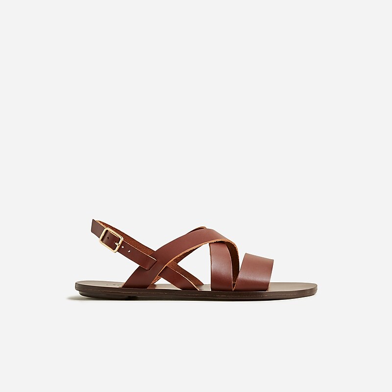 Women's J.Crew Carsen made-in-Italy slingback Sandals Burnished Sienna USA YTQXPDI94