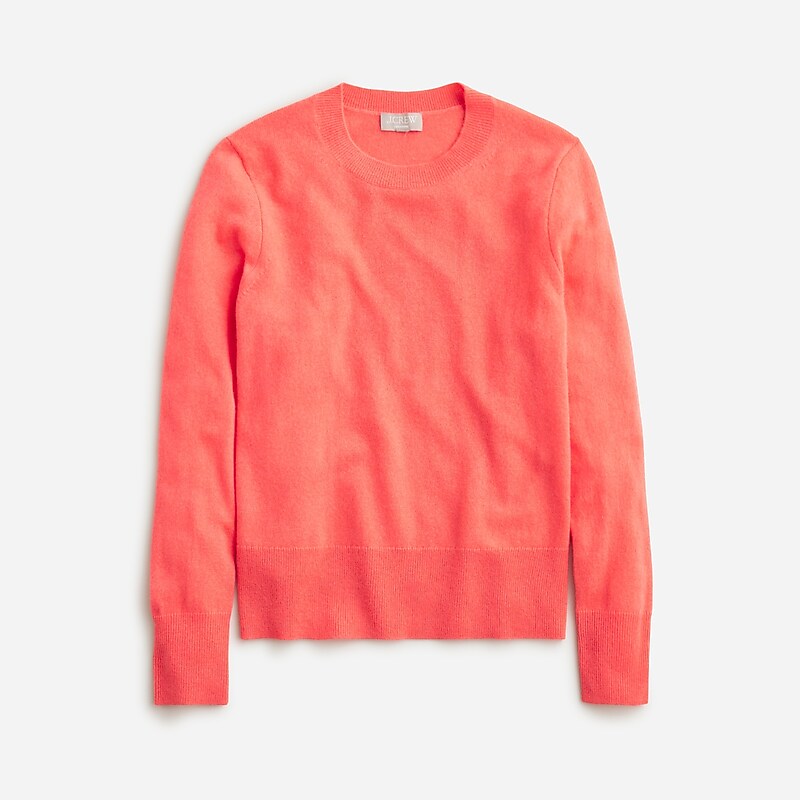 Women\'s J.Crew Cashmere classic-fit crewneck Sweaters Fresh Guava USA ICPKUSY46