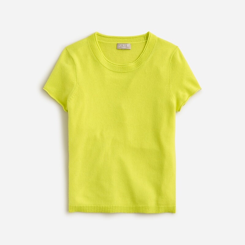 Women\'s J.Crew Cashmere relaxed T-shirts Lemon Sorbet USA CEXKYDQ05