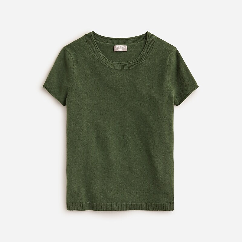 Women\'s J.Crew Cashmere relaxed T-shirts Utility Green USA IDXAZUM65