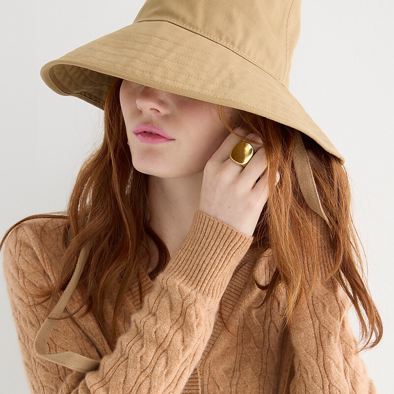 Women's J.Crew Cashmere shrunken cable-knit V-neck cardigan Sweaters Hthr Camel USA ZTVWPMD20