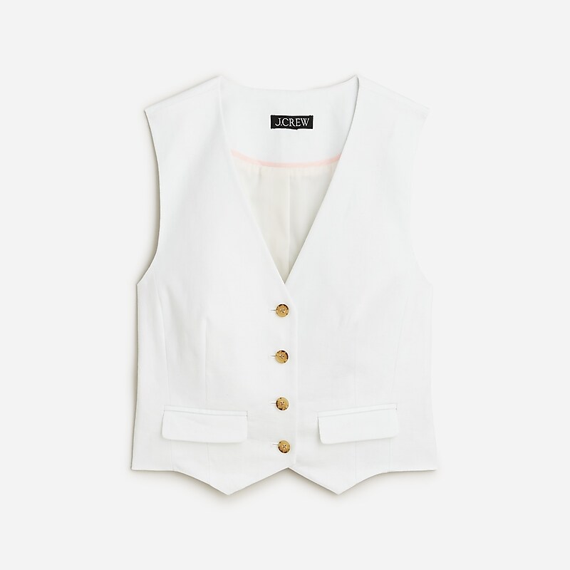 Women\'s J.Crew Classic Vest White USA PENOQJS89