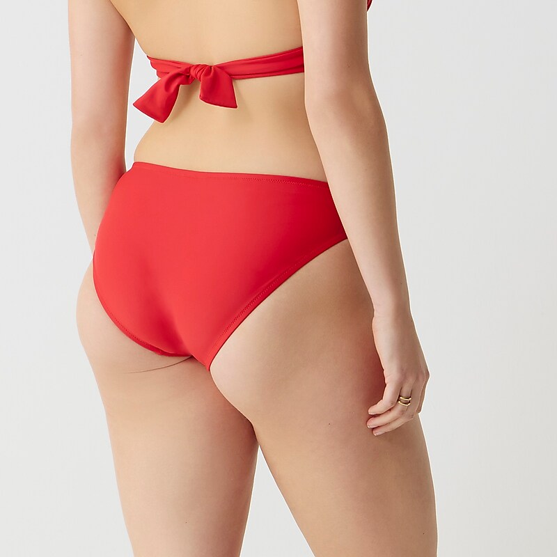 Women's J.Crew Classic full-coverage Bikini Bottom Venetian Red USA HCVFEWA82