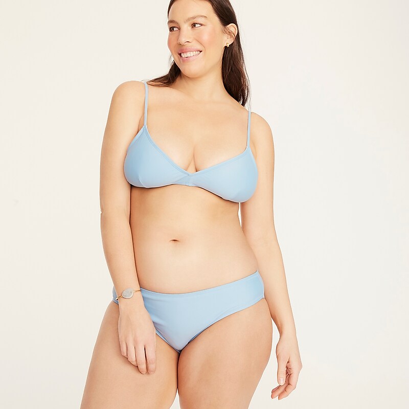 Women's J.Crew Classic full-coverage Bikini Bottom Blue Mist USA RQBOCWY17