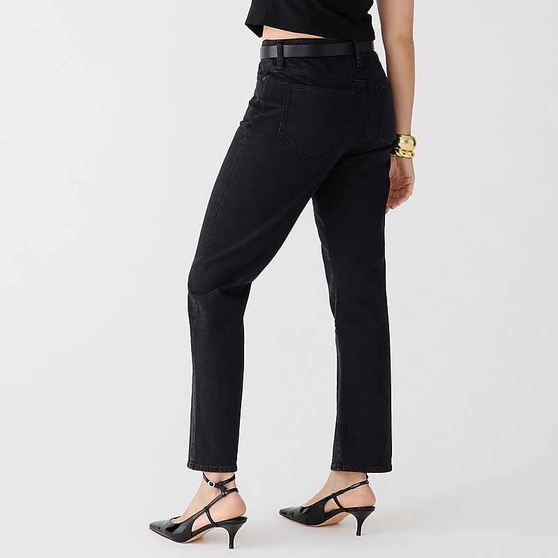 Women's J.Crew Classic straight Jeans Washed Black USA FJQGZEU03