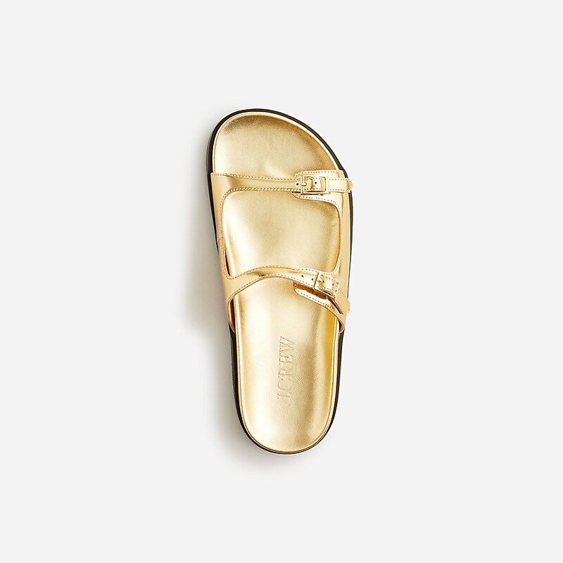 Women's J.Crew Colbie buckle Sandals Gold USA MTBKHOW71