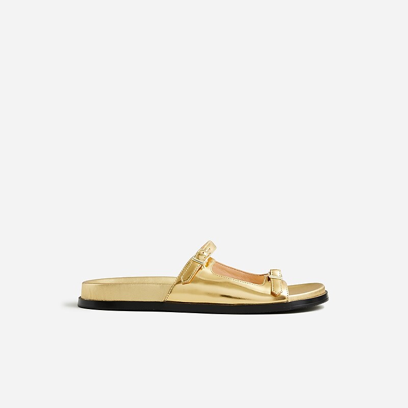 Women's J.Crew Colbie buckle Sandals Gold USA MTBKHOW71