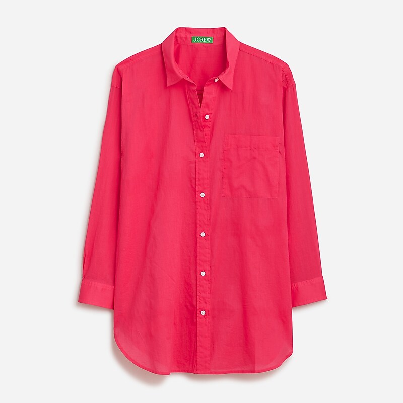 Women\'s J.Crew Cotton voile beach Shirts Raspberry Sherbet USA AKXQGYJ62