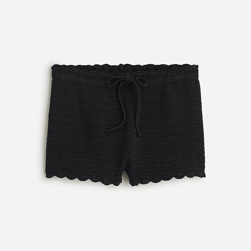 Women\'s J.Crew Crochet mini Shorts Black USA KZQLUHO09