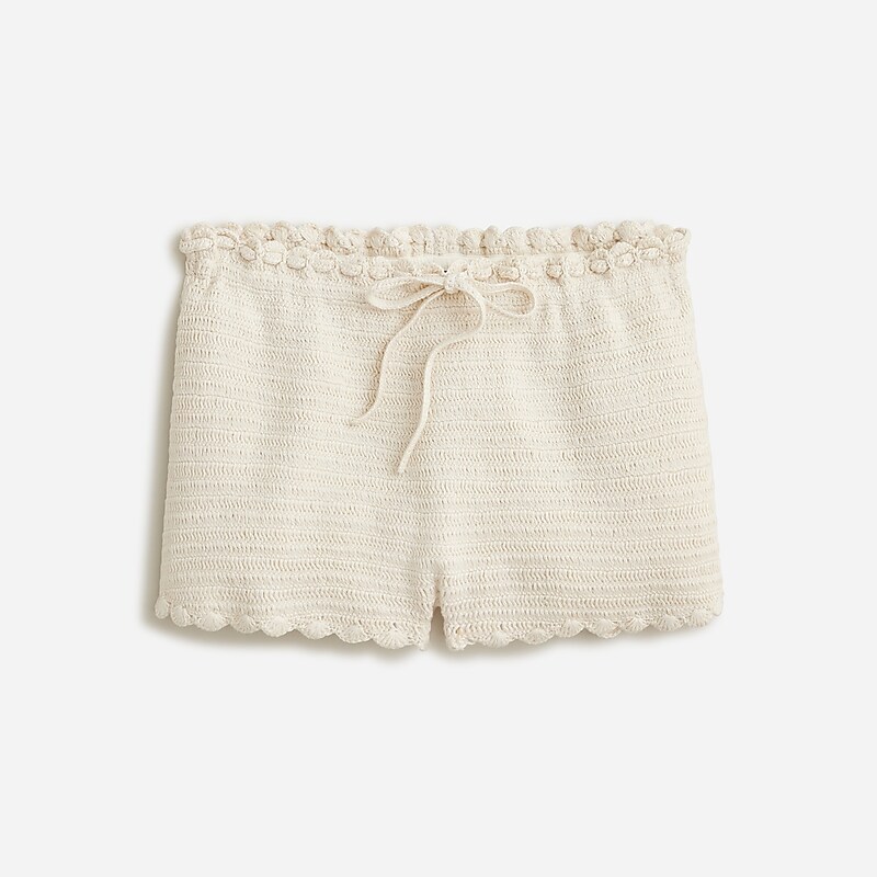 Women\'s J.Crew Crochet mini Shorts Ivory USA JLYDHPB37