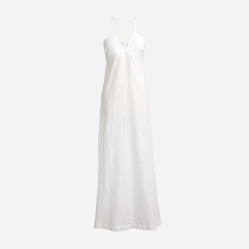 Women\'s J.Crew Cross-back beach Dress White USA AOJIHWU52