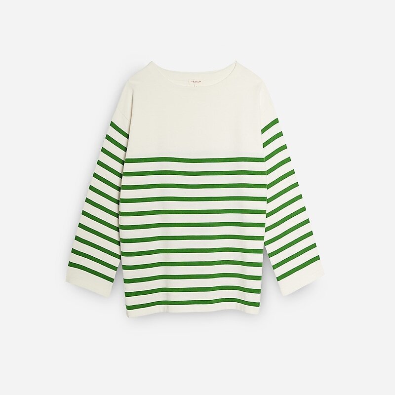 Women\'s J.Crew DEMYLEE New York™ Barid striped Sweaters Green Multi USA GJYURMD81