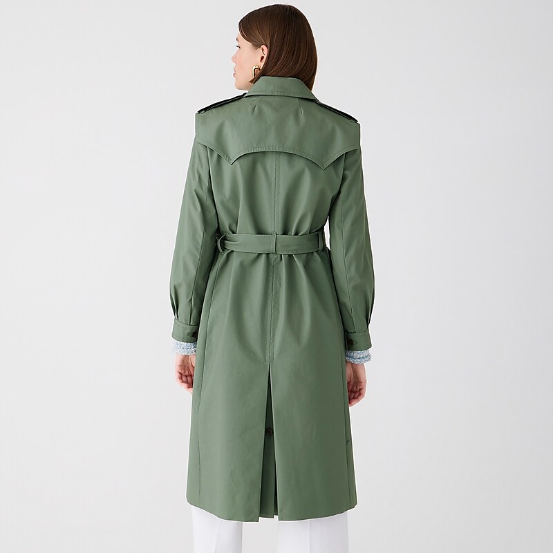 Women's J.Crew Double-breasted trench Coats Green USA NBVUAIK13