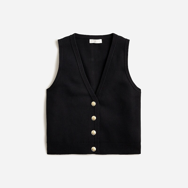 Women\'s J.Crew Emilie sweater Vest Black USA HRUBLSW58