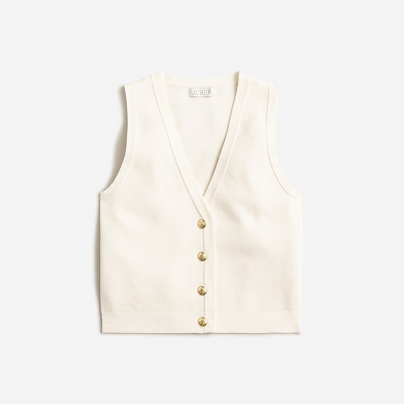 Women\'s J.Crew Emilie sweater Vest Ivory USA MTUCOPV95