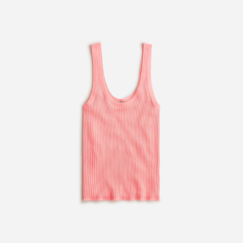 Women\'s J.Crew Featherweight cashmere ribbed Tank Tops Pink USA KMNUAPZ94