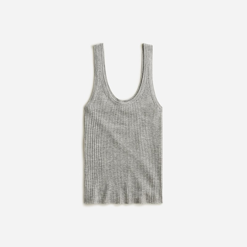 Women\'s J.Crew Featherweight cashmere ribbed Tank Tops Grey USA VFALEUJ16