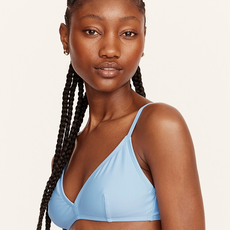 Women's J.Crew French Bikini Top Blue Mist USA EMBTPKD91