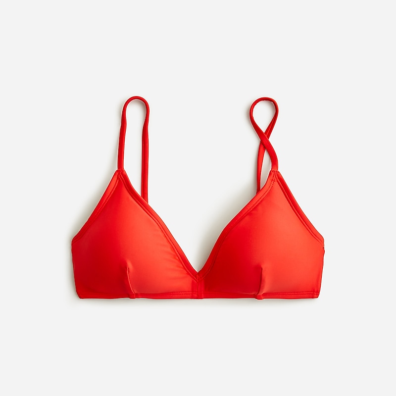 Women\'s J.Crew French Bikini Top Bright Cerise USA MDVYSFL62