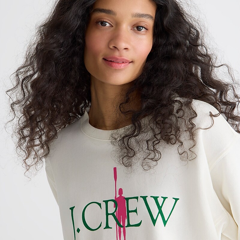 Women's J.Crew French terry oarsman relaxed Sweatshirts Ivory USA VPIZSYE50