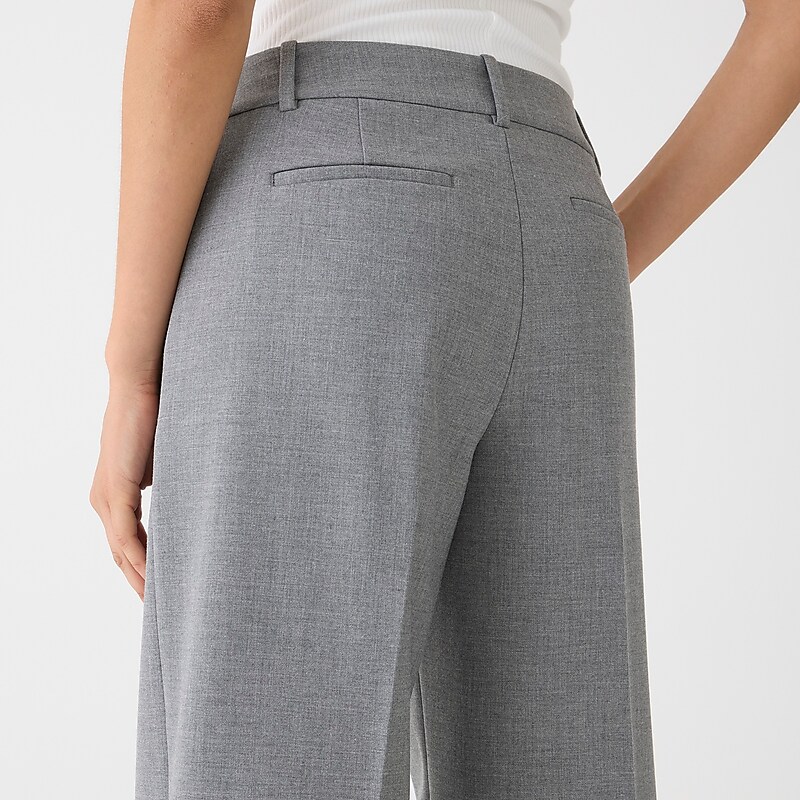 Women's J.Crew Full-length Sydney wide-leg Pants Hthr Graphite USA YXTFMOD38