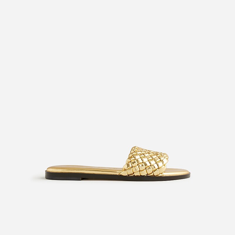 Women's J.Crew Georgina woven Sandals Dark Gold USA UYZHLOT56