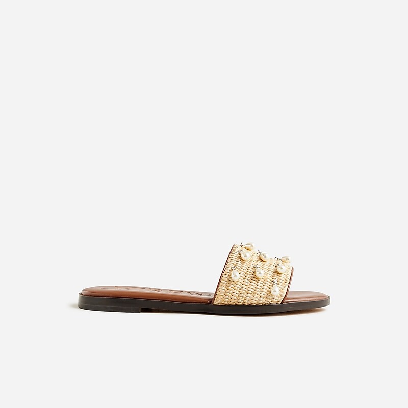 Women's J.Crew Georgina woven Sandals Straw USA UNOTWHF05