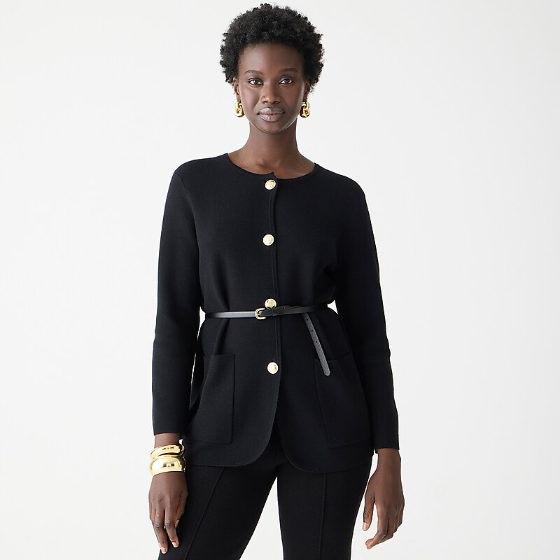 Women\'s J.Crew Giselle sweater Blazers Black USA RSAOKMF89