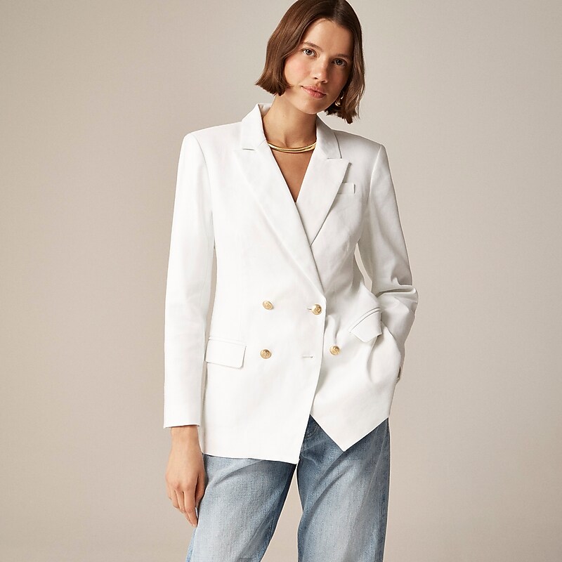 Women\'s J.Crew Greta Blazers White USA EYCFVRH19