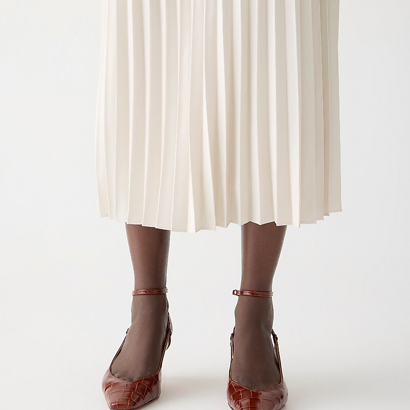 Women's J.Crew Gwyneth pleated slip Skirts Natural USA HGXQSDZ13