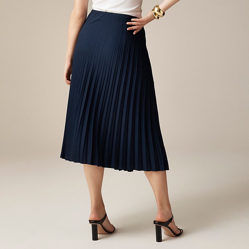 Women's J.Crew Gwyneth pleated slip Skirts Navy USA QJABETX68