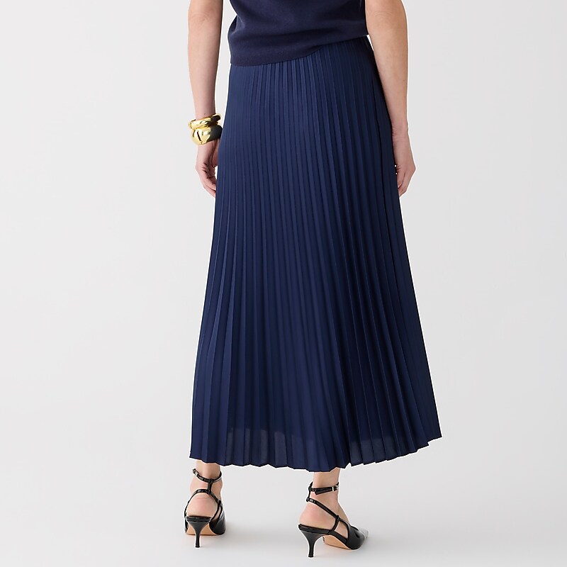 Women's J.Crew Gwyneth pleated slip Skirts Navy USA QJABETX68