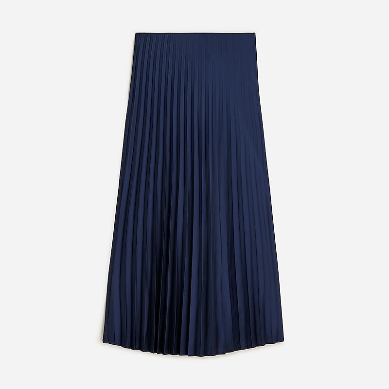 Women\'s J.Crew Gwyneth pleated slip Skirts Navy USA QJABETX68