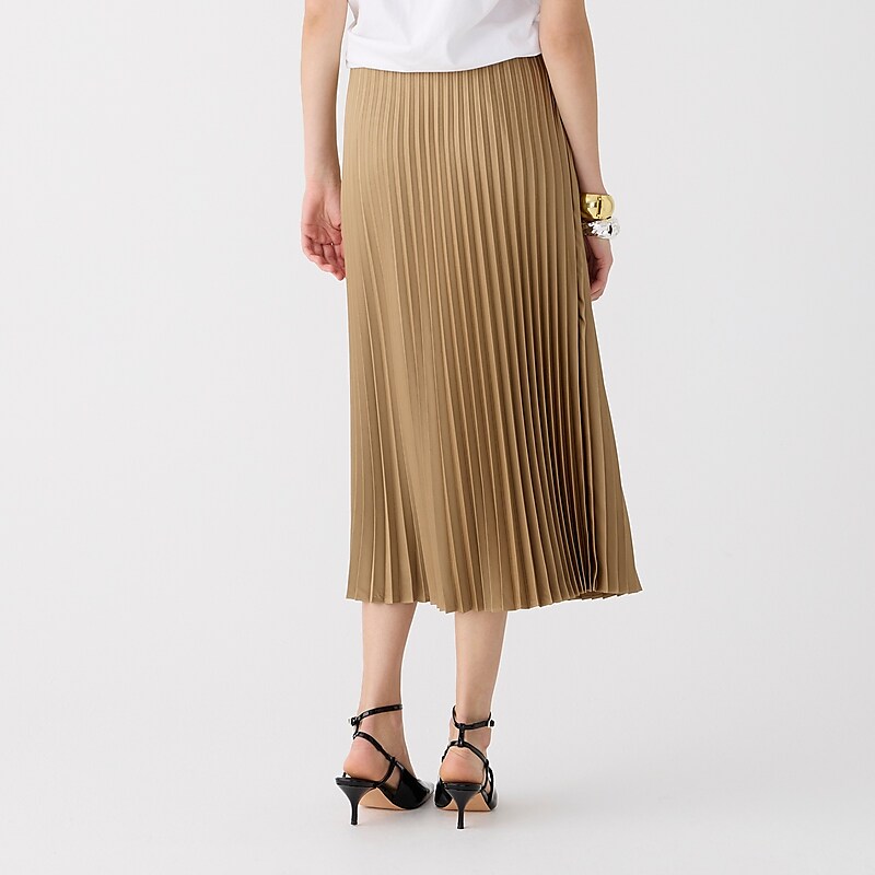 Women's J.Crew Gwyneth pleated slip Skirts Camel USA GHDYKAN56