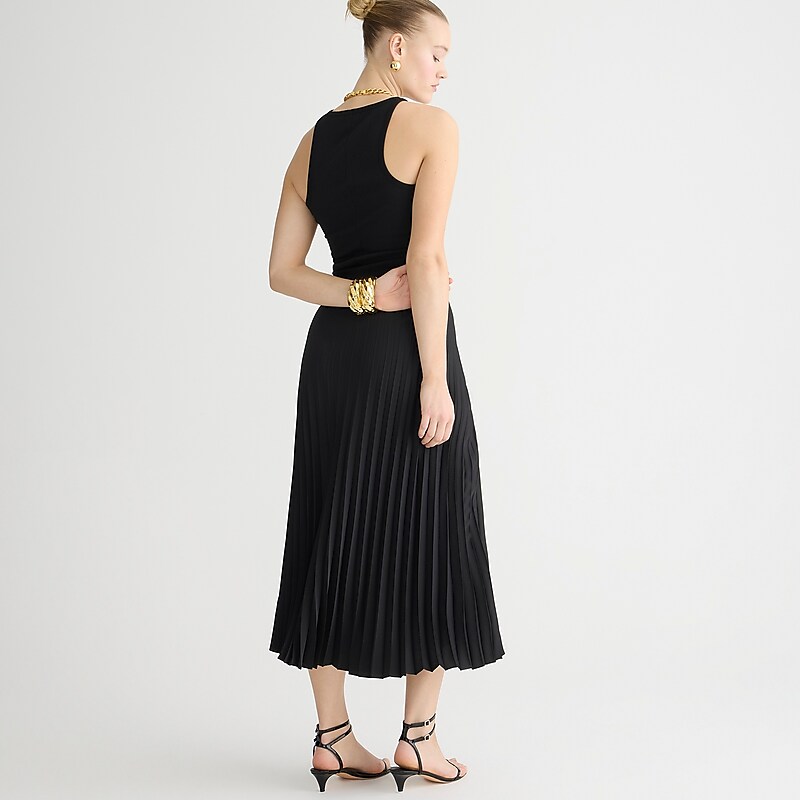 Women's J.Crew Gwyneth pleated slip Skirts Black USA ASHGUCO10