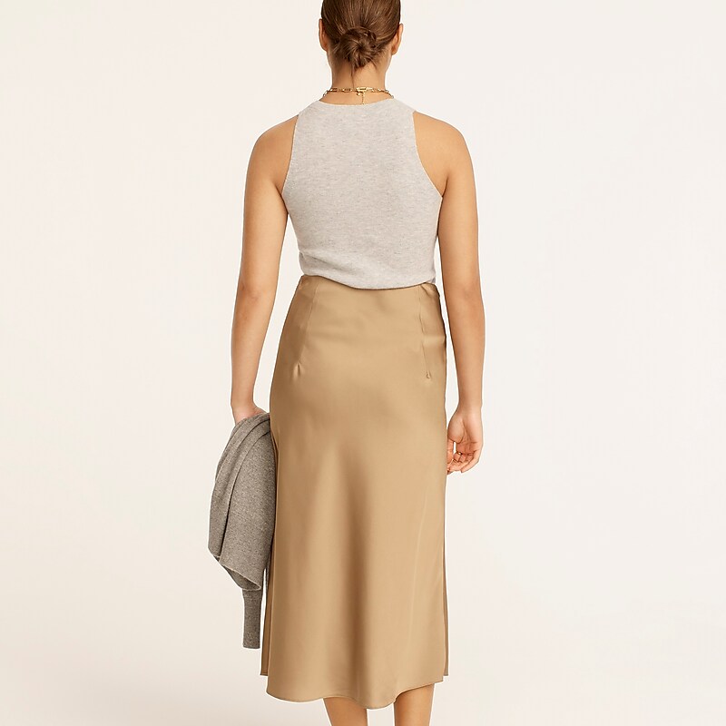 Women's J.Crew Gwyneth slip Skirts Camel USA JAGMNYZ15