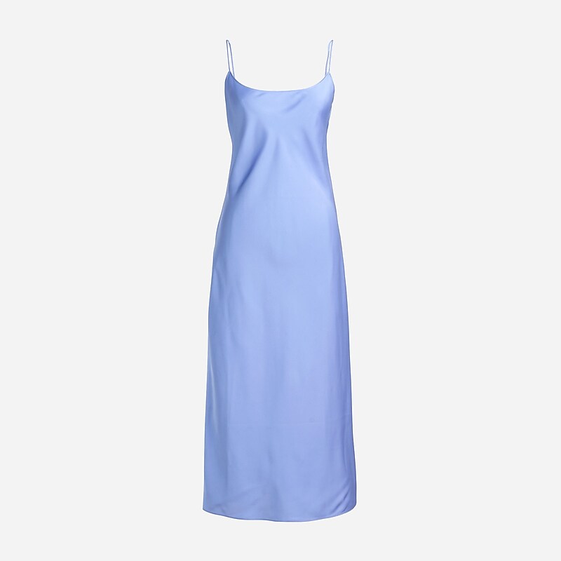 Women\'s J.Crew Gwyneth slip dress luster charmeuse Dress French Blue USA IAYRHBX51