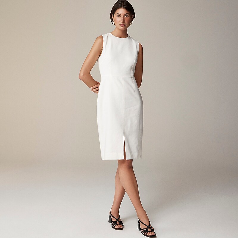 Women\'s J.Crew High-neck sheath Dress Ivory USA HQANXCD86