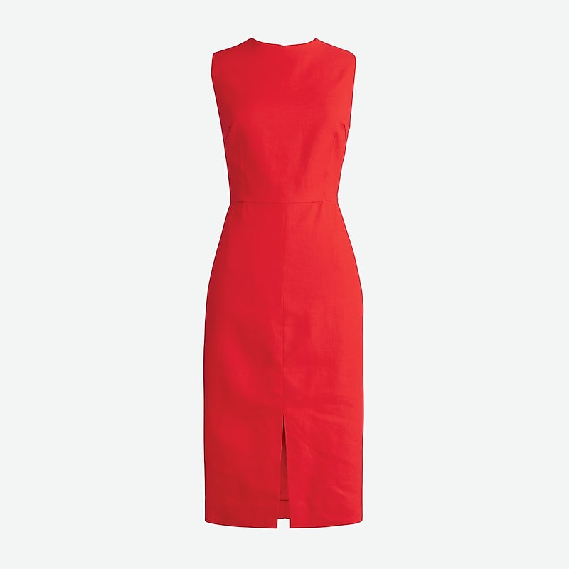 Women\'s J.Crew High-neck sheath Dress Red USA RCQUJWP51