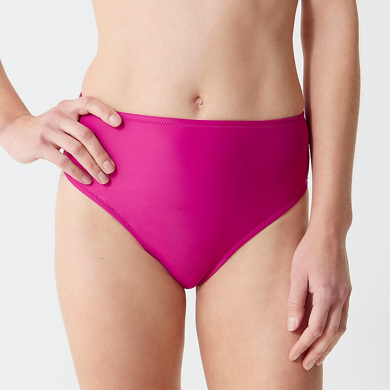 Women's J.Crew High-rise Bikini Bottom Magenta Orchid USA DIYCTPO71