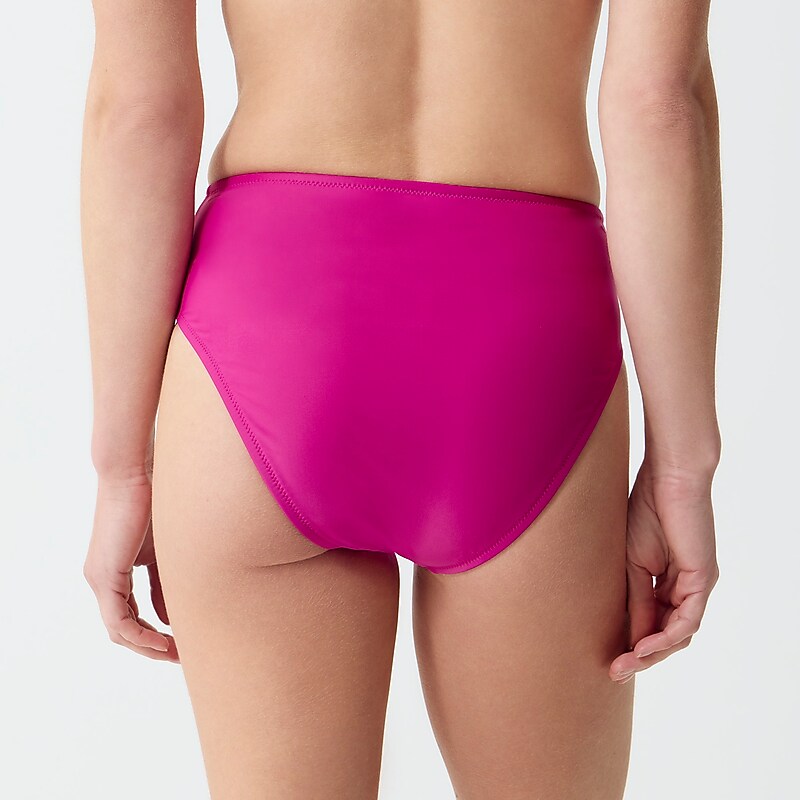 Women's J.Crew High-rise Bikini Bottom Magenta Orchid USA DIYCTPO71