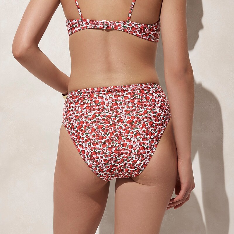 Women's J.Crew High-rise full-coverage Bikini Bottom Elizas Red USA BMGLPZX83