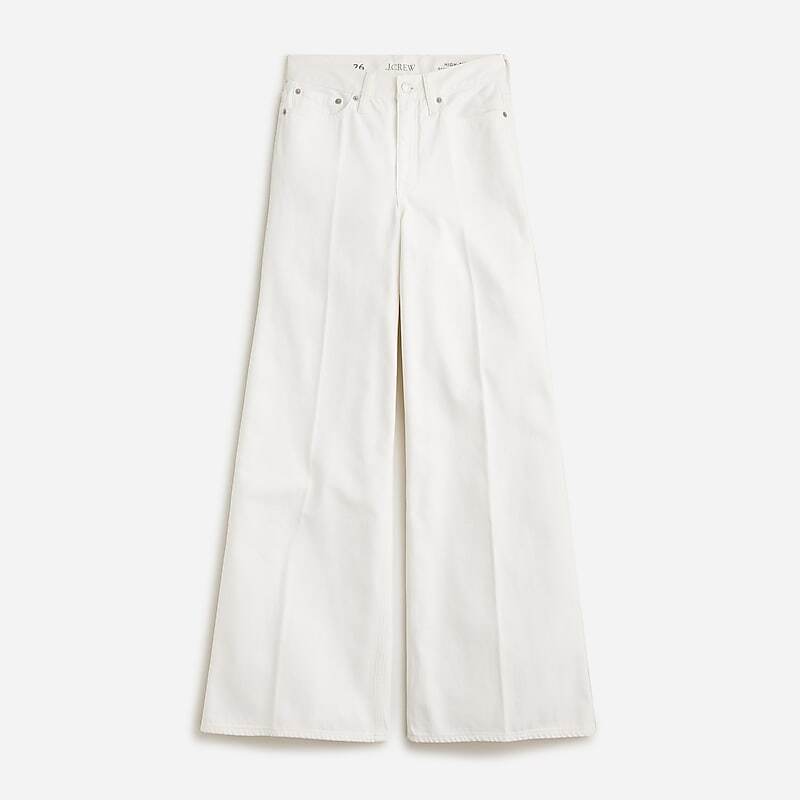 Women\'s J.Crew High-rise superwide-leg Jeans White Denim USA FDHUBWE85