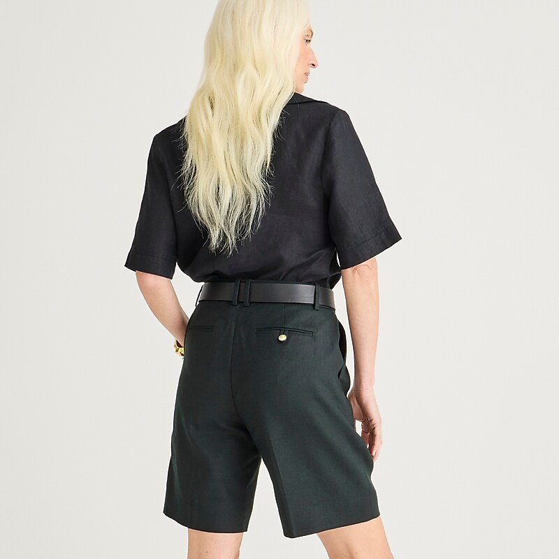 Women's J.Crew High-rise trouser Shorts Black USA USOQTEK26