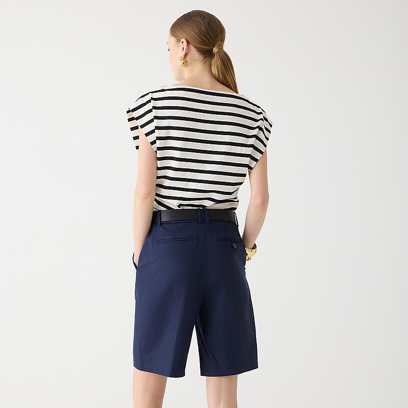 Women's J.Crew High-rise trouser Shorts Navy USA XVFCEDB27