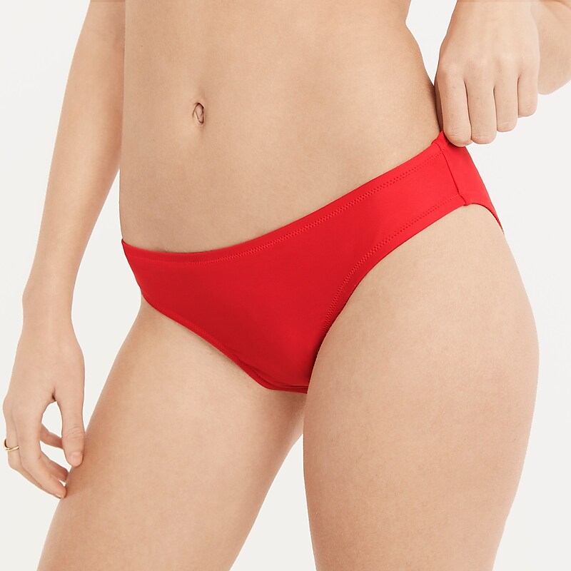 Women's J.Crew Hipster full-coverage Bikini Bottom Bright Cerise USA LXICNKR81