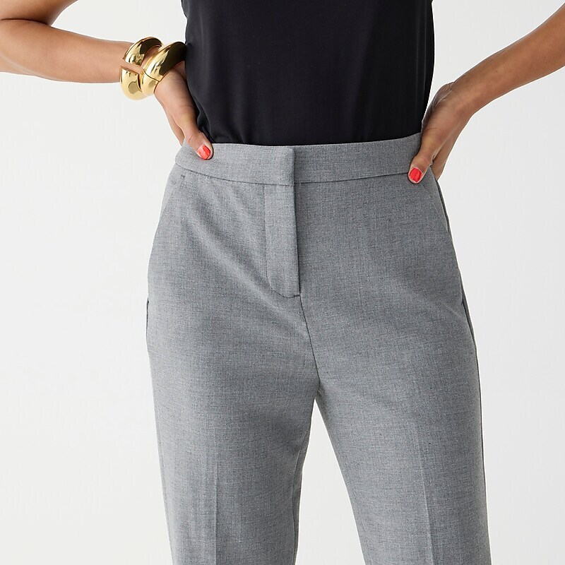 Women's J.Crew Kate straight-leg Pants Hthr Graphite USA BZYMWRQ03