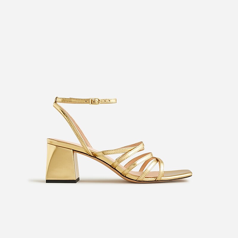 Women's J.Crew Layne strappy heels Sandals Dark Gold USA RNPBEWC08