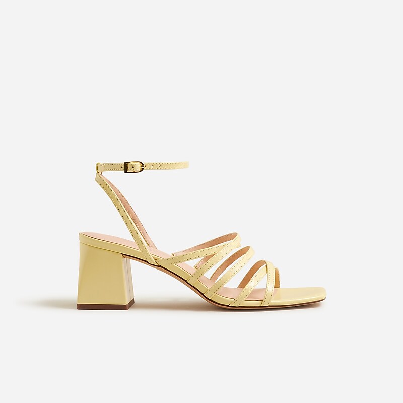 Women's J.Crew Layne strappy heels Sandals Fresh Lemon USA XFIULKQ08